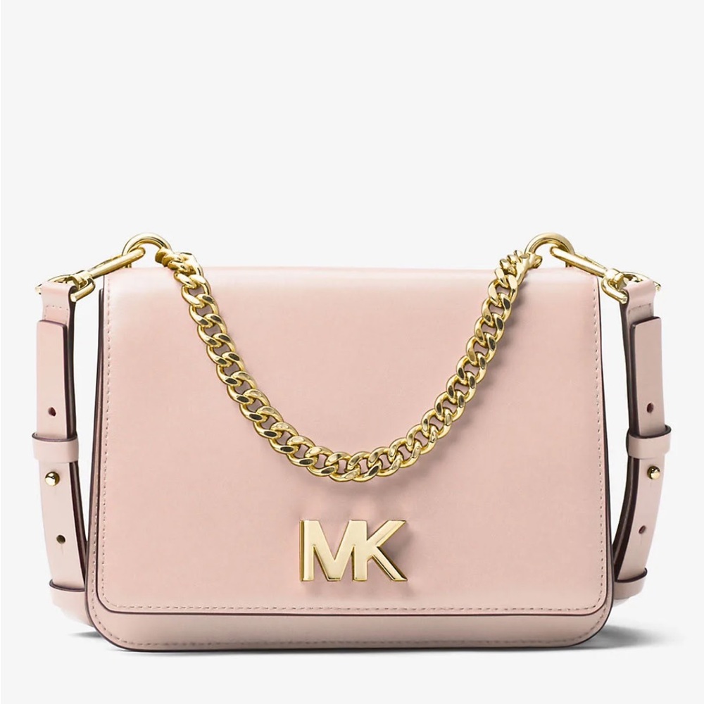 Michael Kors Mott Leather Large Chain Swag Shoulder Bag/Hand Bag - Grey/Blue